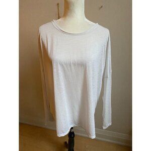 Zella BNWOT women white back slit activewear long sleeve top sz Large